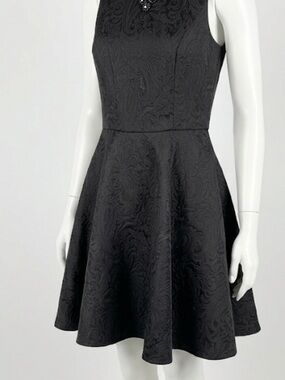 Ted Baker Black Jacquard Fit & Flare Mini Dress